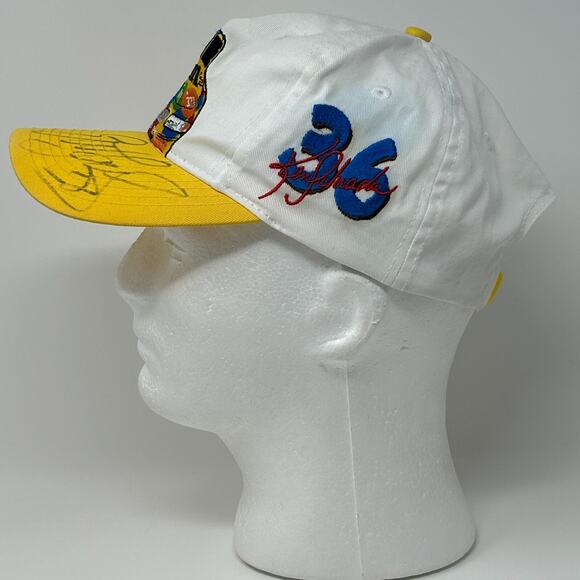 NASCAR Elliott Sadler Signed Kyle Busch Hat Cap M&Ms Auto Racing Snapback White - Picture 9 of 14